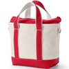Lands' End Natural Zip Top Canvas Tote Bag Natural/heritage Red