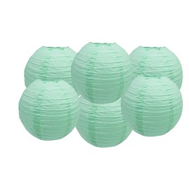 Matissa 10"(25CM) Pack of 6 Paper Lantern Wedding Party Decoration Craft Lamp Shade (Mint Green)