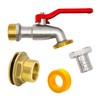 VARIOSAN Rain Barrel Feed-Through + Ball Bib Tap Set, 14702,