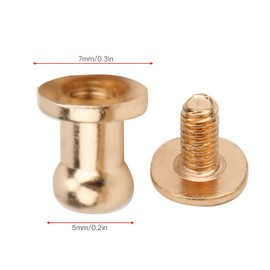 20 Juegos de Tornillos de Cabeza Redonda de Cobre para Pulsera, Bolsa, Ropa, Zapatos, Decoración de Cinturón, Proyectos de Bricolaje (Cabeza de monje oro 7 * 5mm)