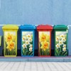 Peacoblue Wheelie Bin Stickers 2 Sheets Daffodils Sticky Dustbin Stickers