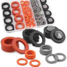 NBRINGO 84 Pieces Power Pressure Washer O Rings, Garden Hose Washers Rubber & Screen Filter Washers Kit (5 Sizes) - Leak Proof for 1/4", 3/8" Quick Coupler & M22, Water Hose, Gun, Wand, Tip