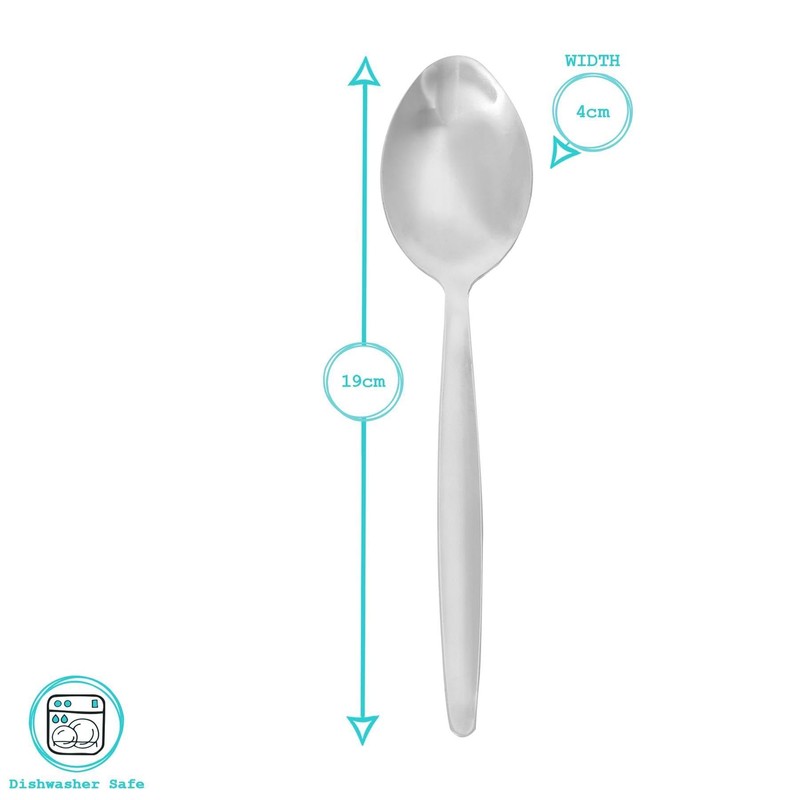Argon Tableware Economy Stainless Steel Dessert Spoons - 19cm -