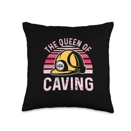 Caves Explorer Cave Research Extreme Sports Gift Queen Speleology Spelunking Cave Diver Diving Caver Throw Pillow, 16x16, Multicolor
