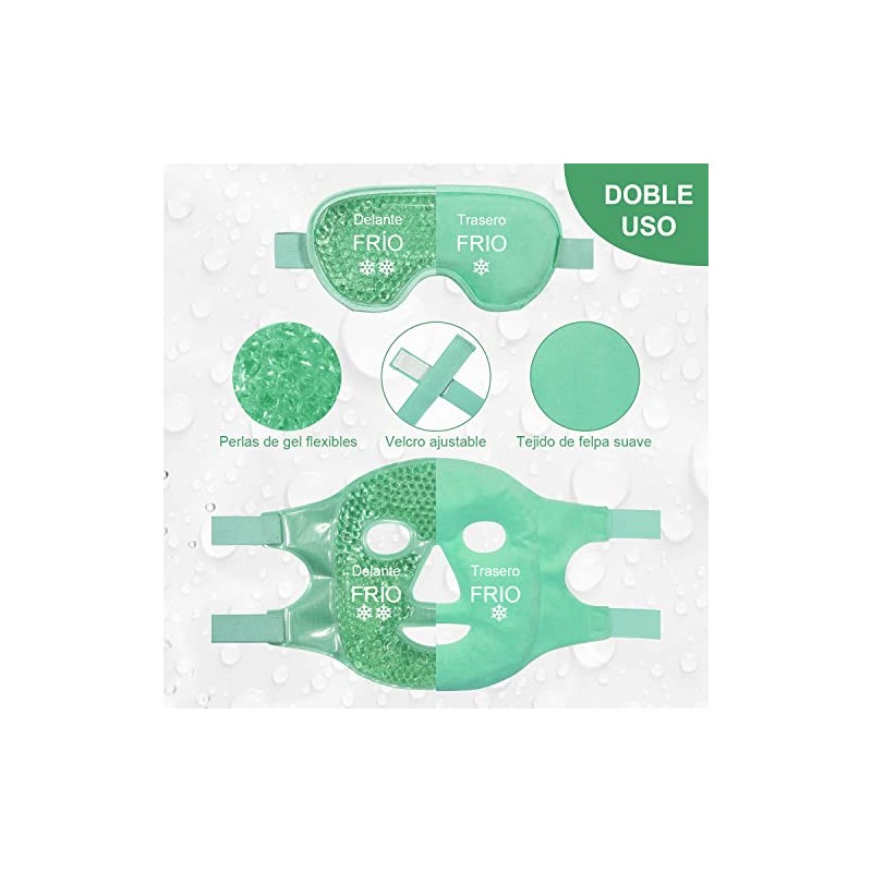 2PCS Máscara de Hielo para Ojos y Cara, Antifaz de