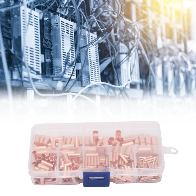 Fafeicy 250pcs Red Copper Connecting Pipe GT1-6mm Intermediate Connection Pipe