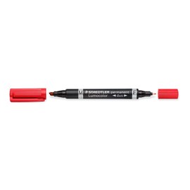 Staedtler Lumocolor Duo - Marcador permanente (Rojo, Negro, Rojo, Fine/Bullet tip, Universal, Alemania)