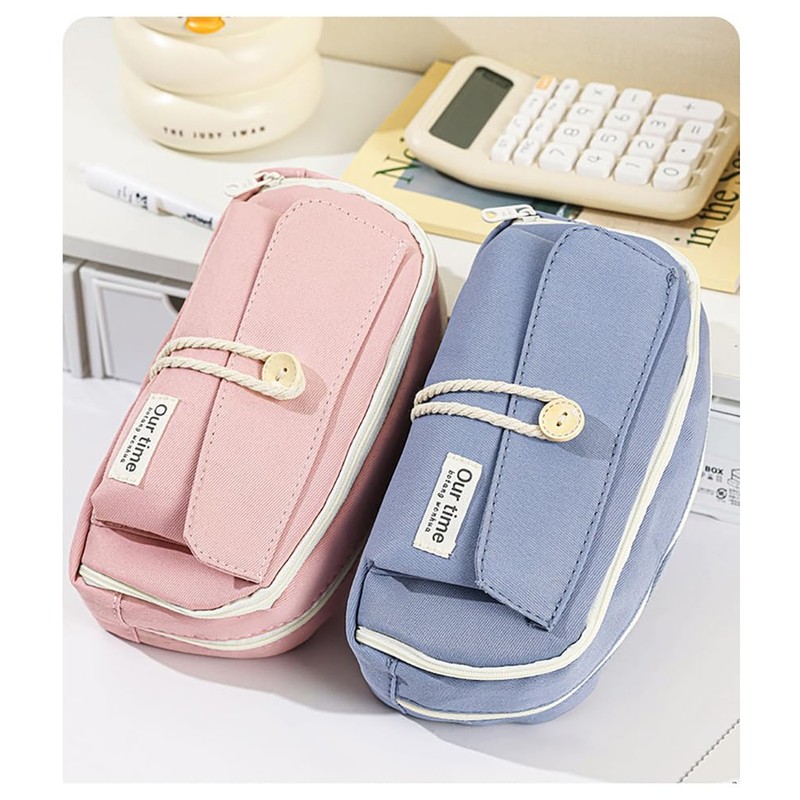 Cedar Eight Pencil Case, Large Capacity, Soft, Cute, Convenient, Solid,