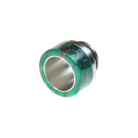 Armerah Snakeskin Taper 810 Drip Tip eCig Mouthpiece Short/Wide Resin/Steel 5 Pack Green