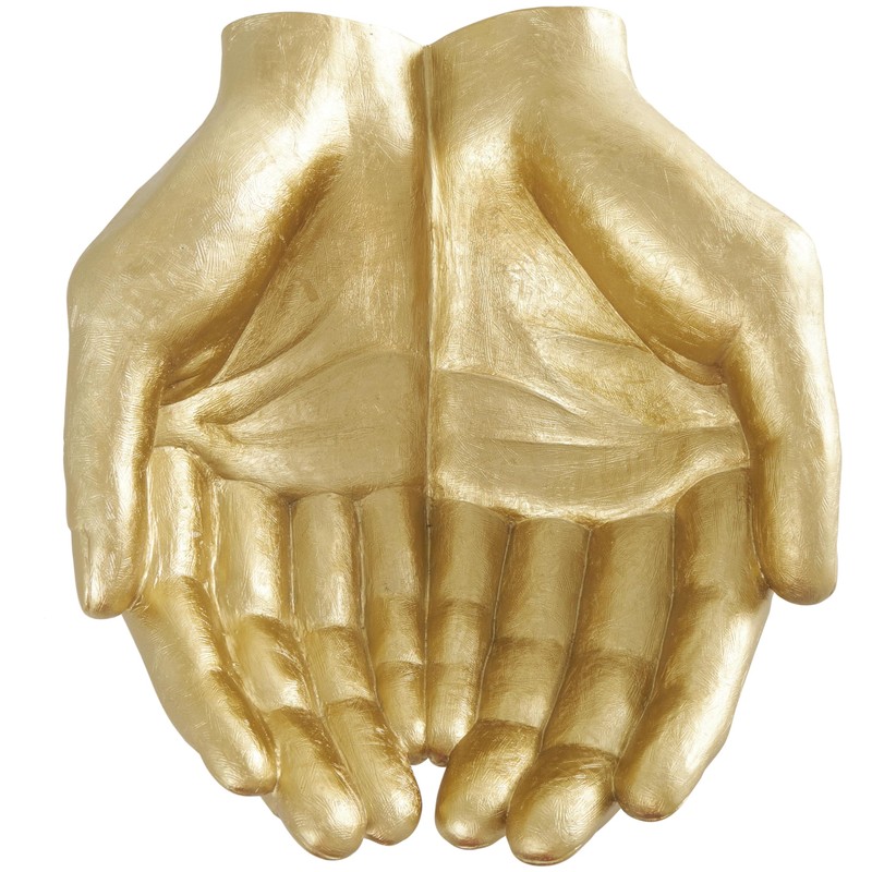 Deco 79 Polystone Hands Decorative Sculpture Open Home Decor Statue,