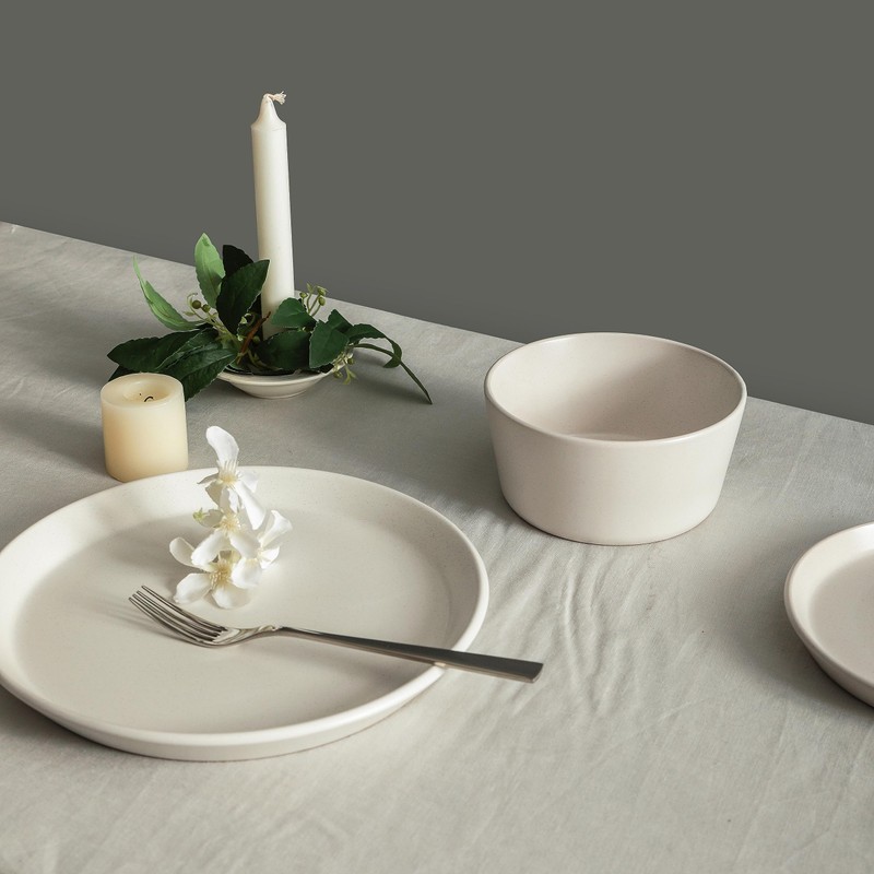 Stone Lain Albie 32-Piece Dinnerware Set Stoneware, White Speckled