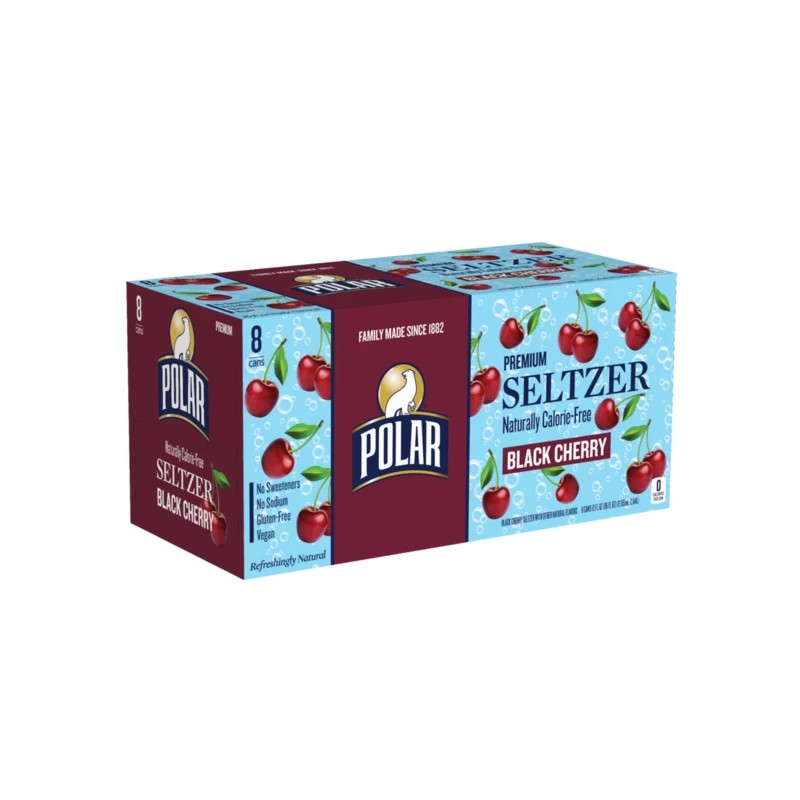 Polar Seltzer, Black Cherry 12 fl oz 8 Cans Free