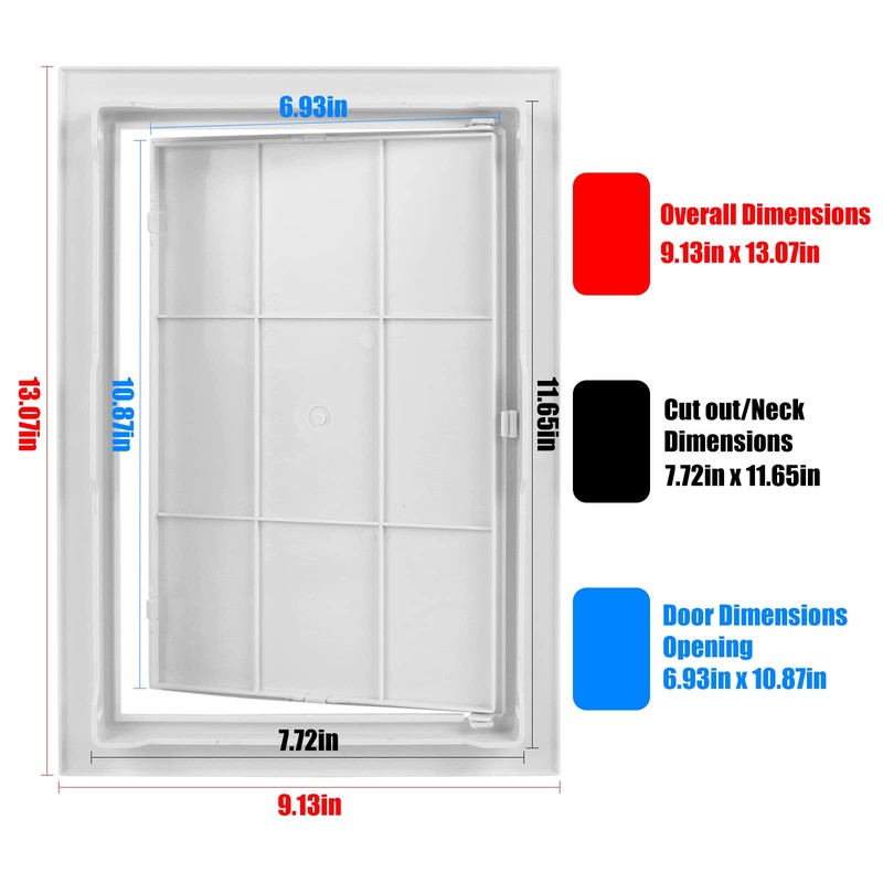 Teqooza 8x12 inch Plastic Access Panel for Drywall Ceiling Reinforced