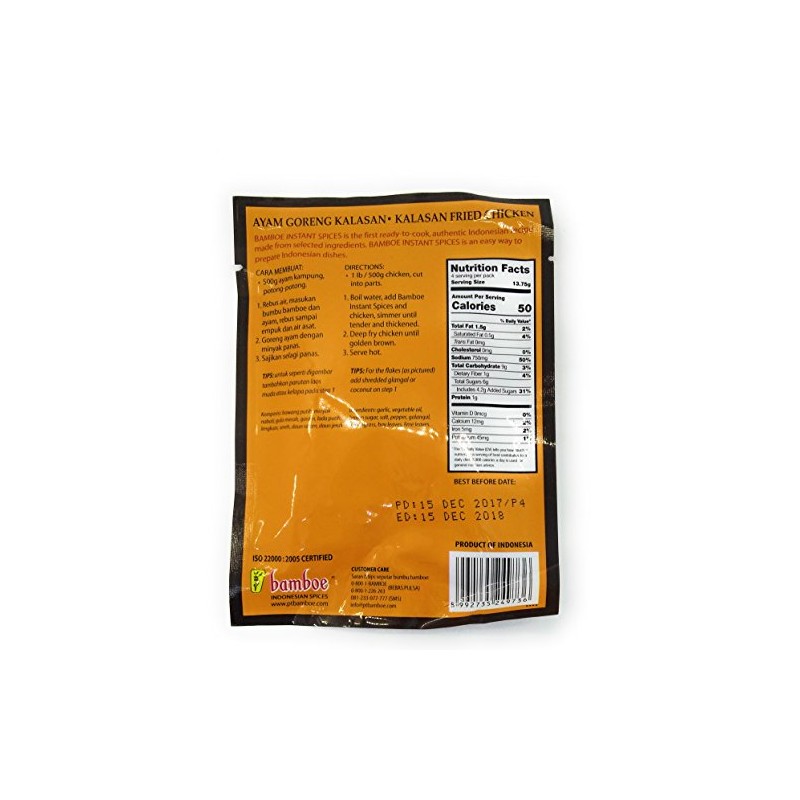 Bamboe Bumbu Ayam Goreng Kalasan (Fried Chicken), 55 Gram (Pack