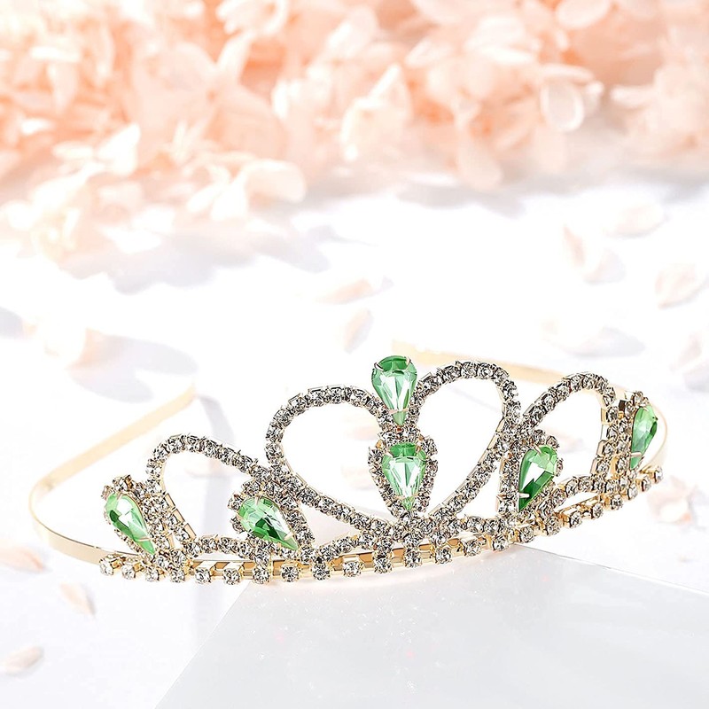 Lovelyshop - Tiara dorada con diamantes de imitación para niños