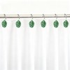 12PCS Leaves Shower Curtain Hooks, Green Plant Leaves Decorative Shower