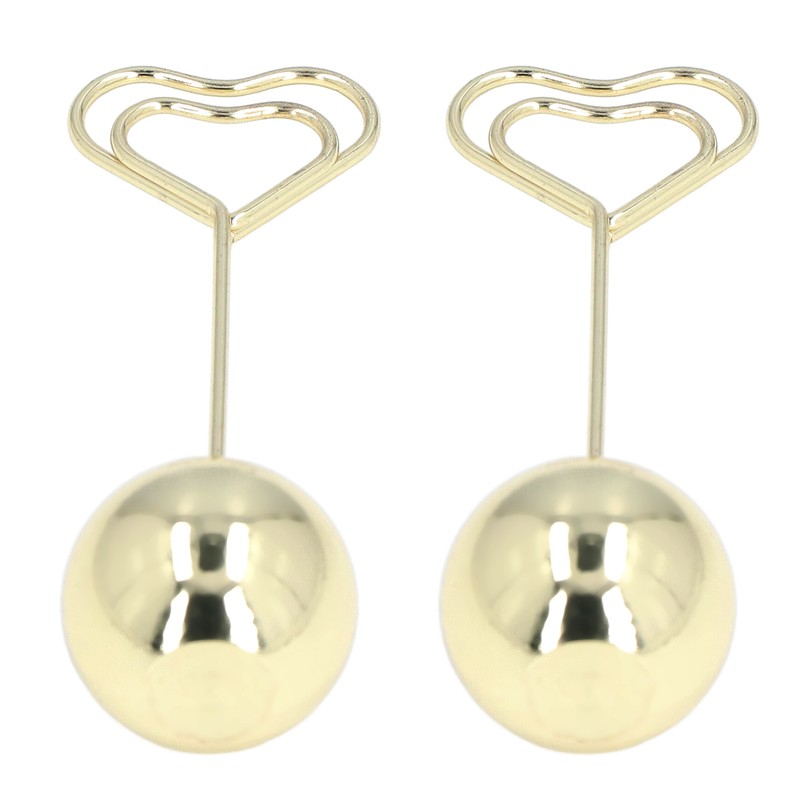 2Pcs Table Number Holder Heart Shaped Firm Stable Premium Metal