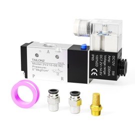 TAILONZ PNEUMATIC 1/4" BSP Solenoid Valve 3V210-08 DC12V Single Coil Pilot-Operated Electric 2 Position 3 Way Connection Type(Junction Box)