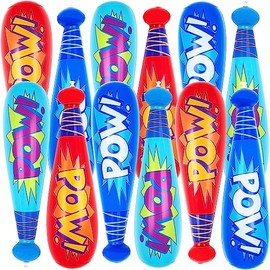 ArtCreativity - Bates de béisbol inflables Pow de 20 pulgadas (paquete de 12) bolsas de regalo de béisbol, recuerdos de fiesta de cumpleaños de superh