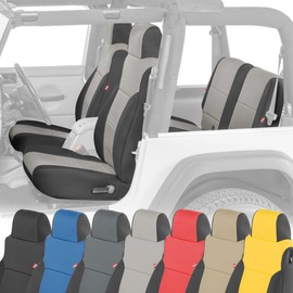 Diver Down Neoprene Seat Cover Set - Fits Jeep TJ 1997-2006 Wrangler - Front and Back Seat Set - Waterproof Custom Fit Seat Covers - Soft Padded Cushion Feel - Thermal Resistant - (Gray, 03-06)