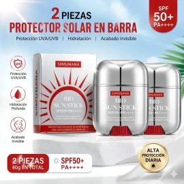 Pack de 2 Bloqueadores Solares NOLVENA en Barra FPS 50 para Rostro y Cuerpo