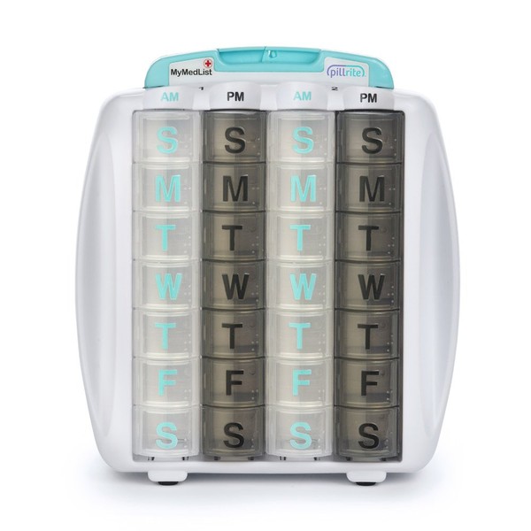 PillRite Medication and Supplement Pillbox Organizer, 3 ¾ in x