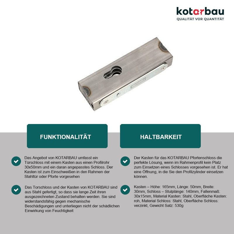KOTARBAU Mortice Lock with Lock Case 30 x 50 x