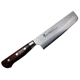 Takayuki Sakai V Gold No. 10 Damascus 33 Layer Hammer Nakiri 160