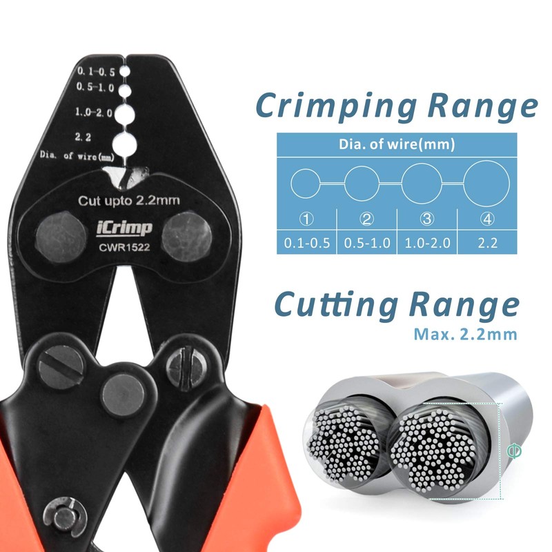 iCrimp CWR1522 Wire Rope Crimping Tool with Cutting Function for
