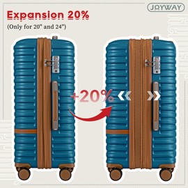 Joyway Expandable Luggage Sets 2 Piece Carry on and Check,Hardside Suitcase with Spinner Wheels and TSA Lock (Blue,13/20/24)