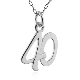 Number 40 Charm - Sterling Silver, Sterling Silver, No information