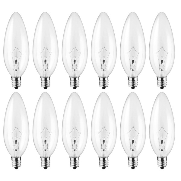 LinMiFo LinMiFo 12-Pack 40W 120V Incandescent Candle Light Bulbs Dimmable