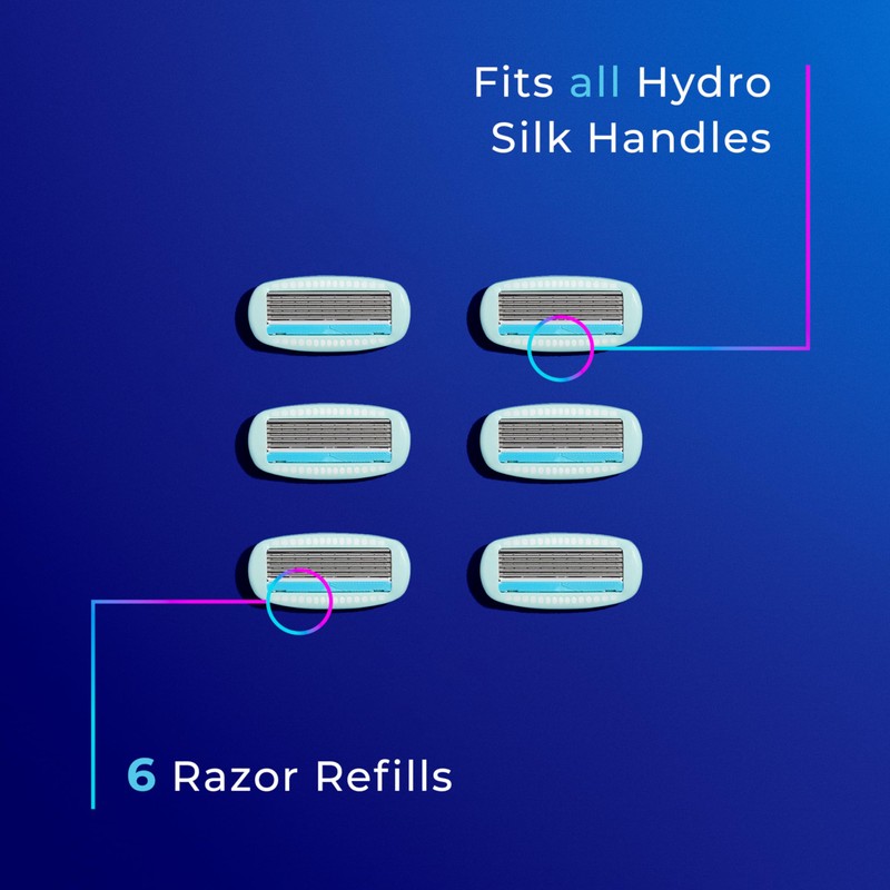 Schick Hydro Silk Sensitive Razor Blade Refills, 6 Count |