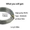 Pure Zinc Wire 1.0 mm (50 m), Zn Zinc Wire
