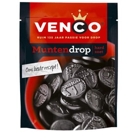 Venco Muntendrop 225 g I Strong Sweet Licorice Valley from the Netherlands I Dutch Muntdrop I Liquorice Taler I Zoete Stevige Drop from Holland.