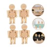 Operitacx Blank Wooden Figure Craft Kit 4pcs Drawing Robot Decor