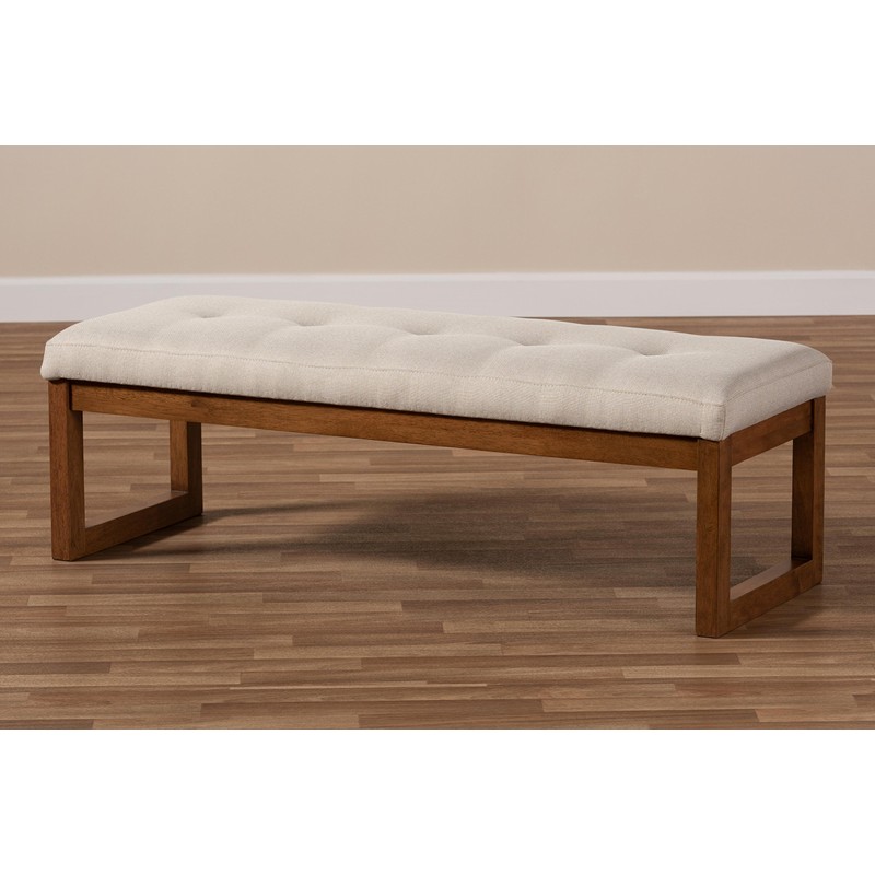 Baxton Studio Rayline Bench, Light Beige