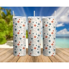 Mugzan Japanese Flowers Stainless Steel Skinny 20 Oz Tumbler With Lid & Straw by Mugzan