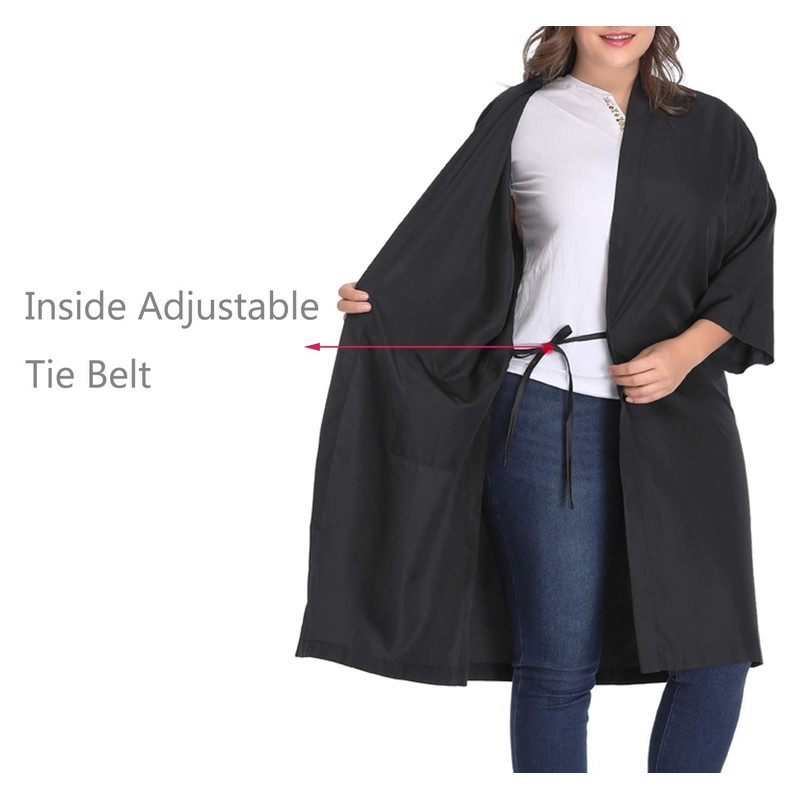 Perfehair Salon Customer Dress Hairdressing Cape Kimono Style (Color: Black)