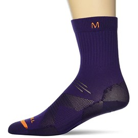 Merrell Men's and Women's Trail Runner Lightweight Mid Crew Sock with Arch Support and Blister Prevention 1 Pair Pack, Purple, Shoe Size: 9-11