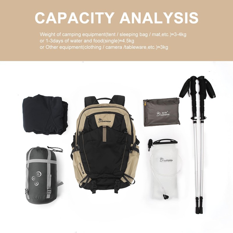 MOUNTAINTOP 30L Hiking Backpack Travel Lightweight Daypack For Outdoor Camping