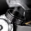 King Will 8mm Black Moon & Star Spinner Ring Stainless