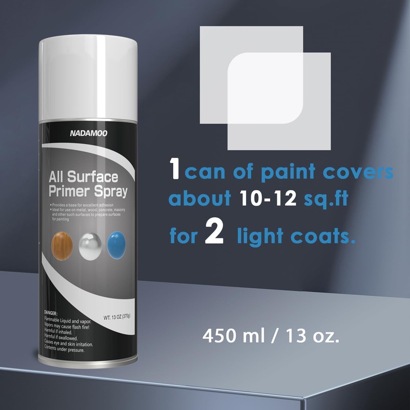 NADAMOO All Surface Primer Spray, White, 2 Cans