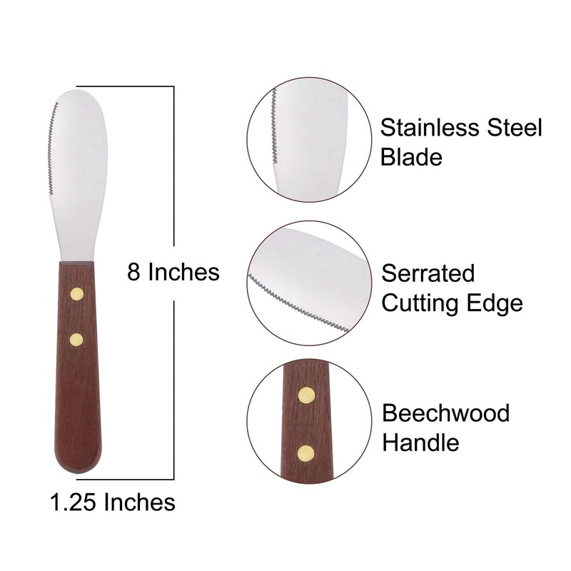 HIC Kitchen Spreader, Stainless Steel Blade with Beechwood Handle