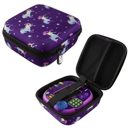 caseroxx Protective Case for Educational Game Console Compatible with V-Tech Rocket Twist in Unicorn Pattern Purple Transport Storage Case Cover