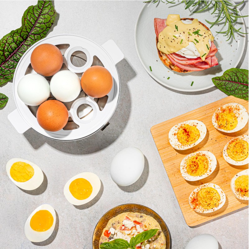 AROMA® Overly Easy Egg Cooker, Steamer, and Electric Egg Poacher