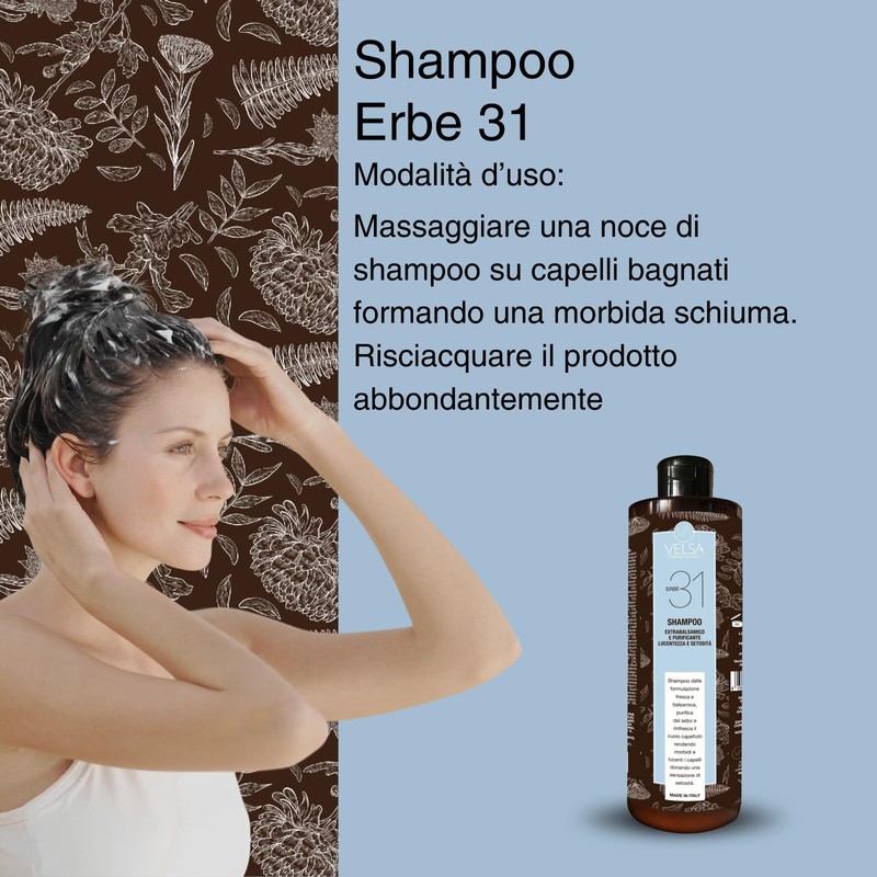 VELSA - Extra Balsamic Herbal Shampoo 31, Cleansing, Soothing, Nourishing
