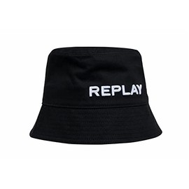 Replay Unisex Bucket Hat with Logo, Black 098