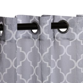 Superior Trellis Sheer Curtains, Window Accents, Perfect For Natural Light, Geometric, Lattice, Modern, Transitional, Traditional with Grommets, Curtain Set of 2 Panels, 52" x 108", Grey
