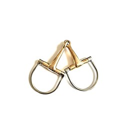 Stainless Steel 4.5'' & 5'' EggButt Snaffle Bit Horse Riding double Jointed Mouth Snaffle Bit (5'' Silver & Brass Snaffle)